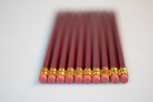 A Crowd of pencils Pen isolated in a row for business with special focus